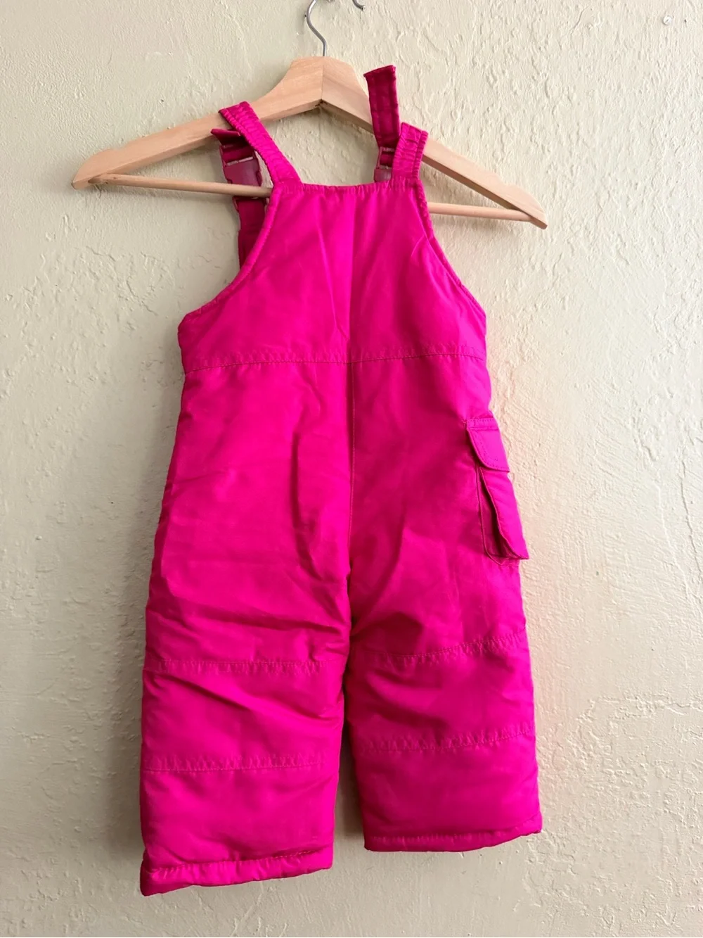 London Fog Bright Pink Kids Snow Bib Overalls